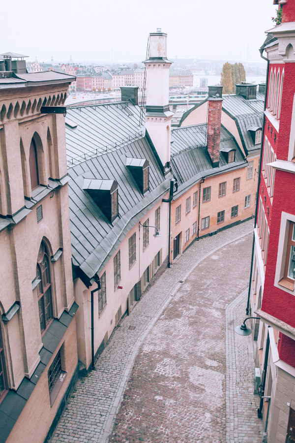 Slope in a Winter town in Sweden