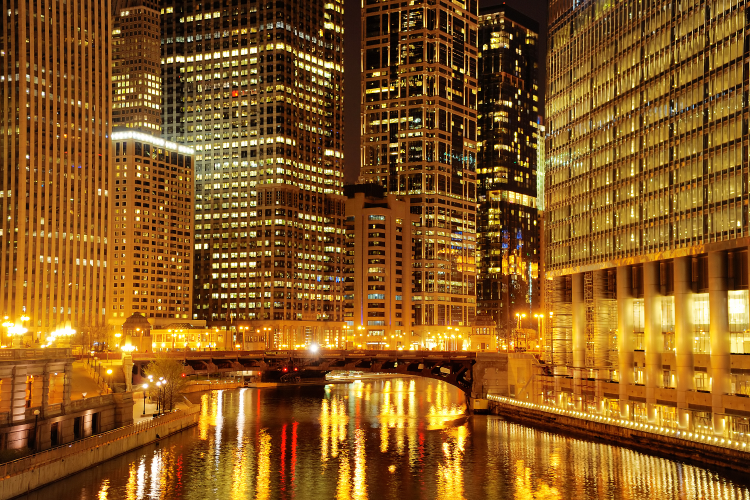 Chicago downtown in yellow